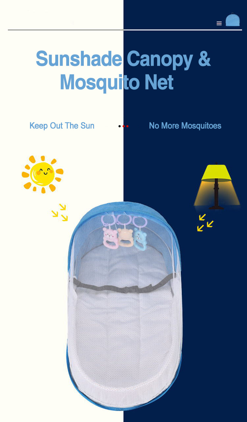 Multipurpose Foldable Baby Bed with Mosquito Net - Portable Travel Cot for Newborns