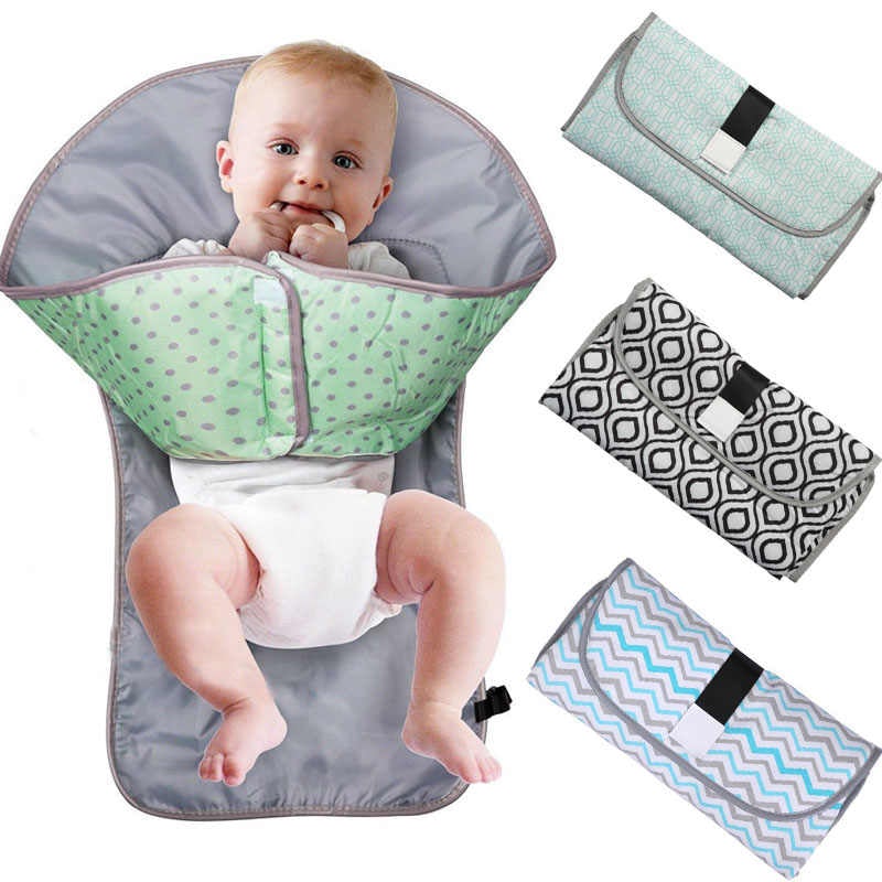 3-in-1 Hands Folding Diaper Bag - Compact, Water-Resistant Changing Mat with Toy Clips