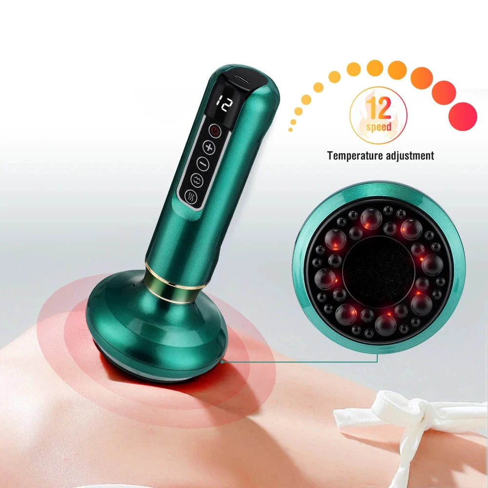 Electric Cupping Therapy Massager – Rechargeable Magnetic &amp; Heating Device for Health and Beauty