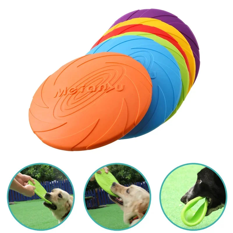 Dog Flying Discs Game Toy – Durable Rubber Frisbee for Interactive Play and Exercise