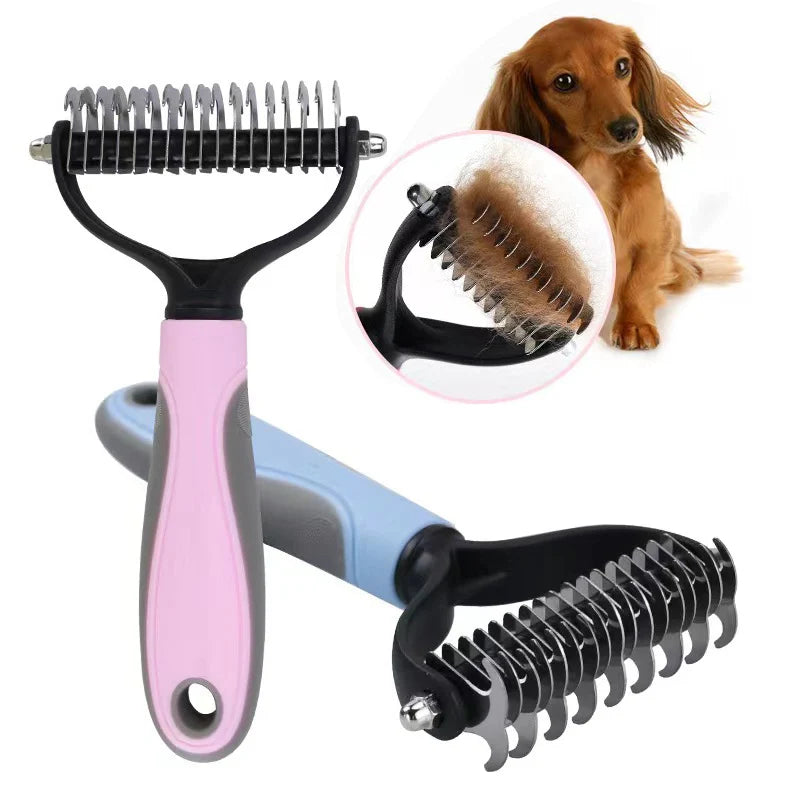 Professional Pet Deshedding Brush - Effective Grooming for Cats and Dogs