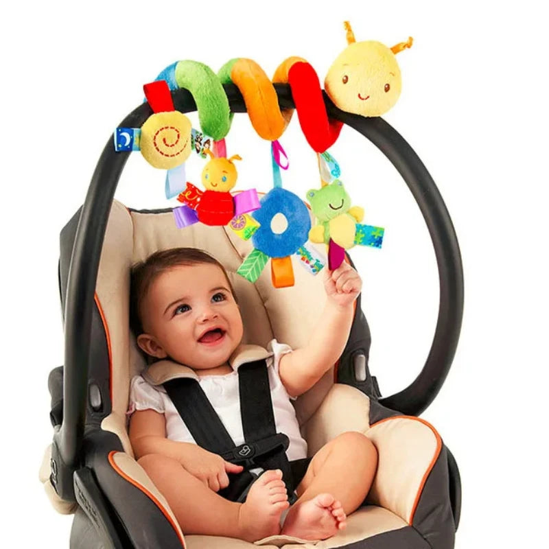 Baby Crib Hanging Rattles Toy – Soft and Colorful Spiral Plush for Strollers, Cribs, and Car Seats