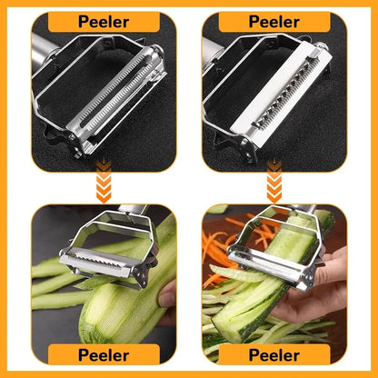 Multifunctional Vegetable &amp; Fruit Peeler – Stainless Steel Peeler for Effortless Peeling &amp; Slicing