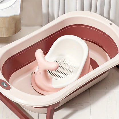 Real-time Temperature Baby Bathtub - Foldable, Portable, and Safe for Newborns