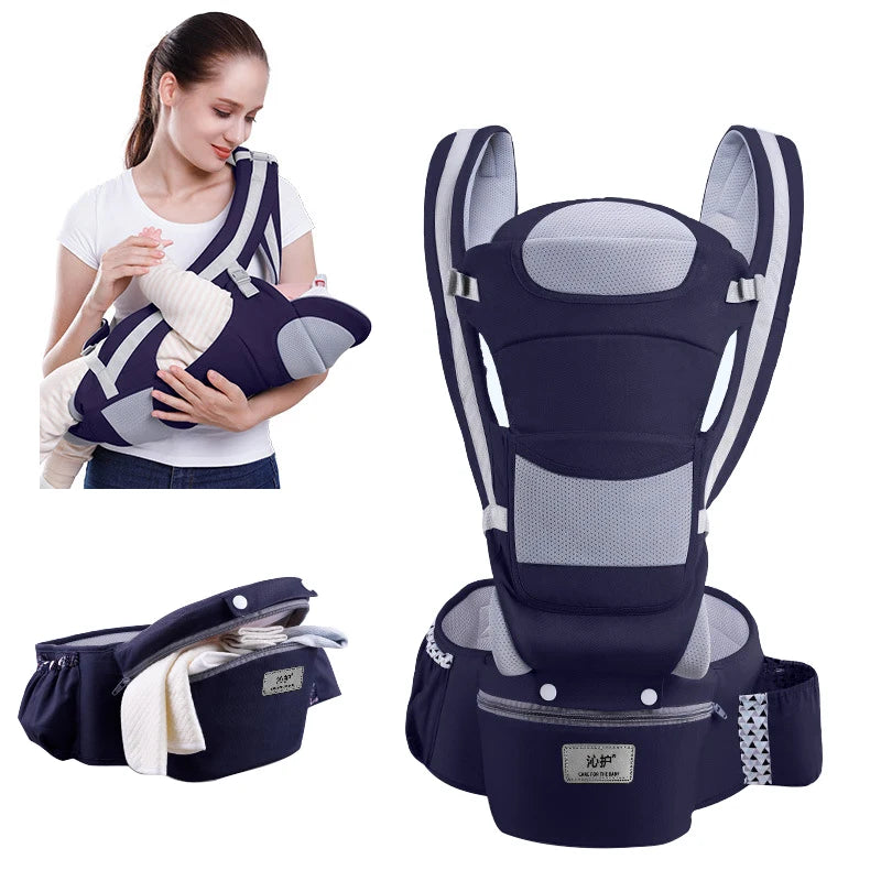 Multifunctional Baby Carrier with Hip Seat | Breathable, Comfortable, and Versatile for Newborns to Toddlers