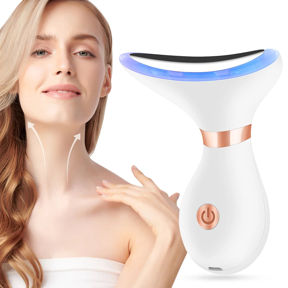 Neck Lymphatic Soothing Machine - EMS, LED Therapy, and Vibration for Skin Rejuvenation and Tightening