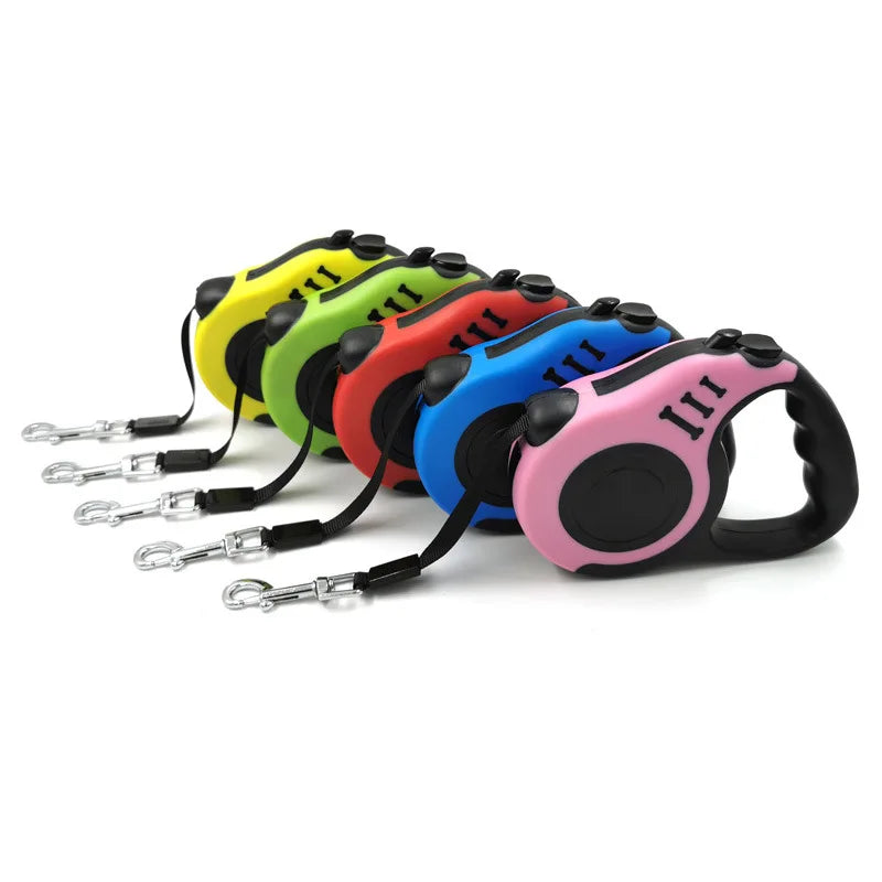 Retractable Automatic Dog Leash with Reflective Lights and Padded Handle