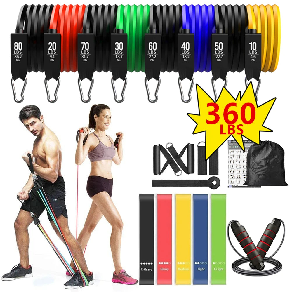 Gym Fitness Resistance Bands – Ultimate Home Workout Set for Strength Training and Flexibility