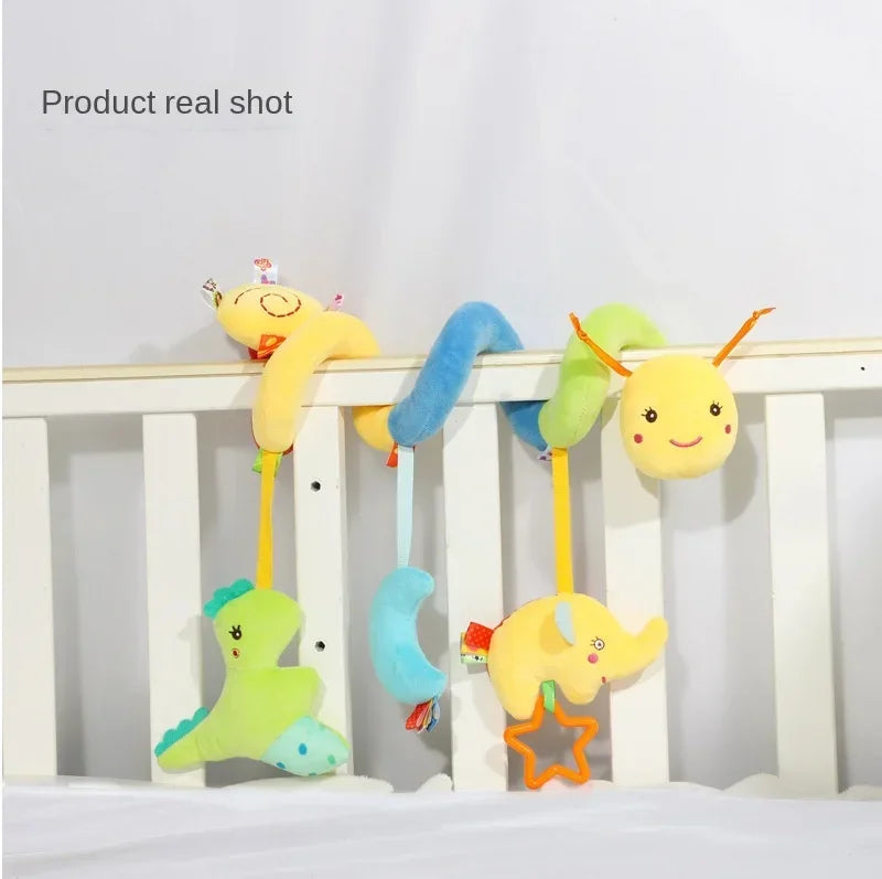 Baby Crib Hanging Rattles Toy – Soft and Colorful Spiral Plush for Strollers, Cribs, and Car Seats