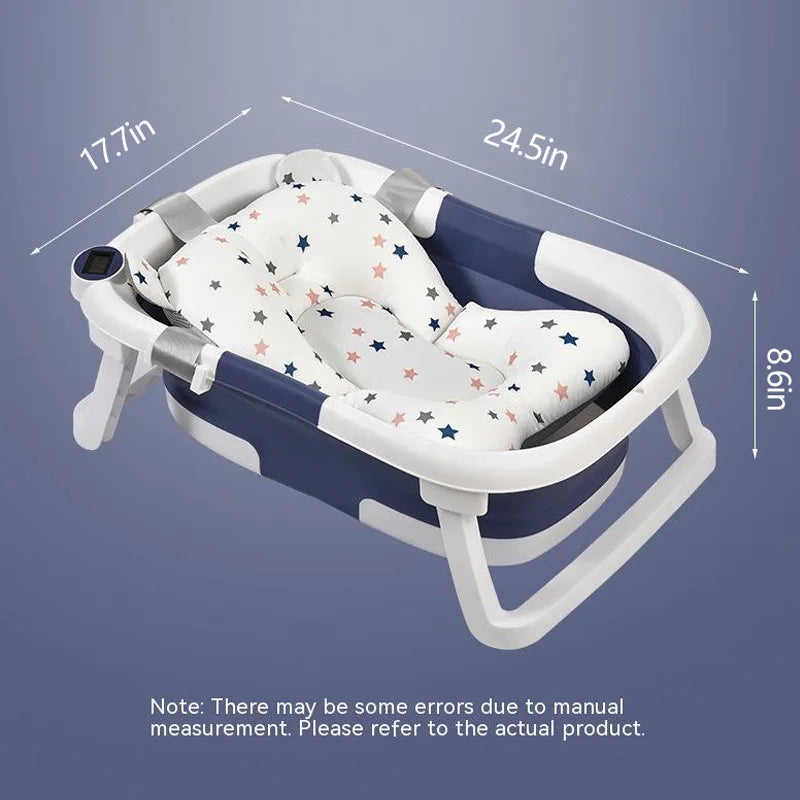 Real-time Temperature Baby Bathtub - Foldable, Portable, and Safe for Newborns