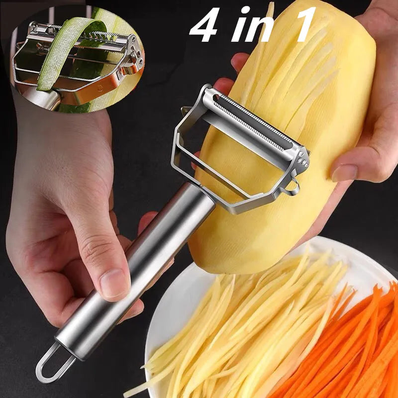 Multifunctional Vegetable &amp; Fruit Peeler – Stainless Steel Peeler for Effortless Peeling &amp; Slicing