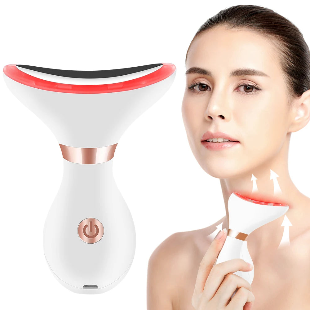 Neck Lymphatic Soothing Machine - EMS, LED Therapy, and Vibration for Skin Rejuvenation and Tightening