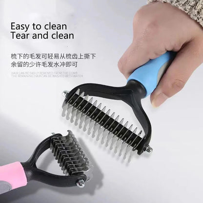 Professional Pet Deshedding Brush - Effective Grooming for Cats and Dogs