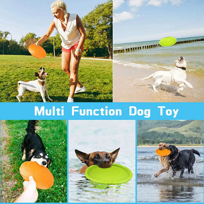 Dog Flying Discs Game Toy – Durable Rubber Frisbee for Interactive Play and Exercise