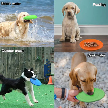 Dog Flying Discs Game Toy – Durable Rubber Frisbee for Interactive Play and Exercise