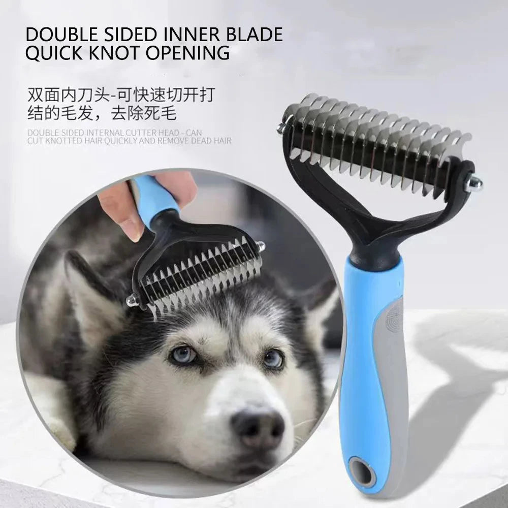 Professional Pet Deshedding Brush - Effective Grooming for Cats and Dogs