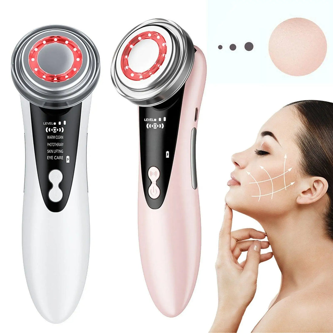 Electric Facial Massage Device - LED &amp; EMS Skin Rejuvenation and Tightening