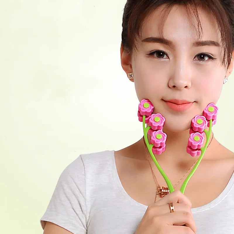 Flower Shape Facial Massage Roller – Slimming, Lifting &amp; Relaxation Beauty Tool