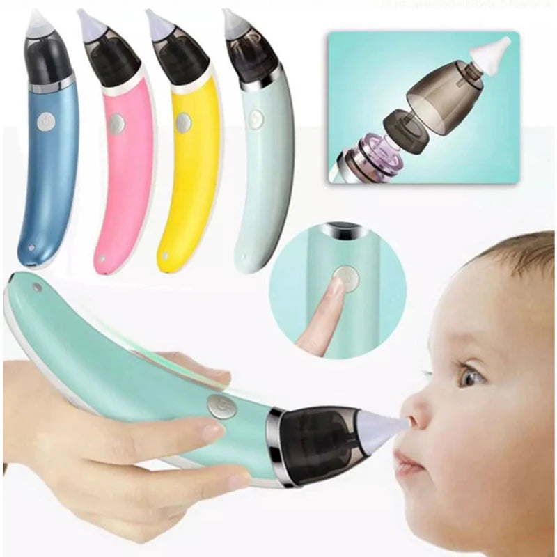 Electric Baby Nasal Aspirator - Portable USB Nose Cleaner with Adjustable Suction