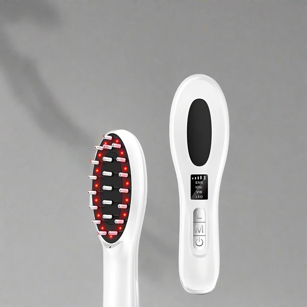 Electric Hair Growth Massage Comb – LED Light Therapy and Vibration Scalp Massager for Hair Growth