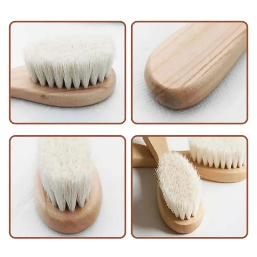 Baby Soft Wool Wood Comb - Gentle Detangling Brush for Delicate Baby Hair