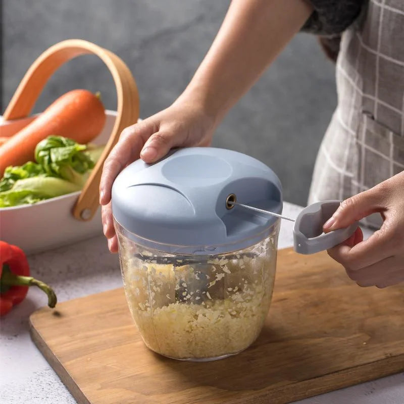 Manual Vegetable Rotate Chopper – Effortless Food Prep with Stainless Steel Blades