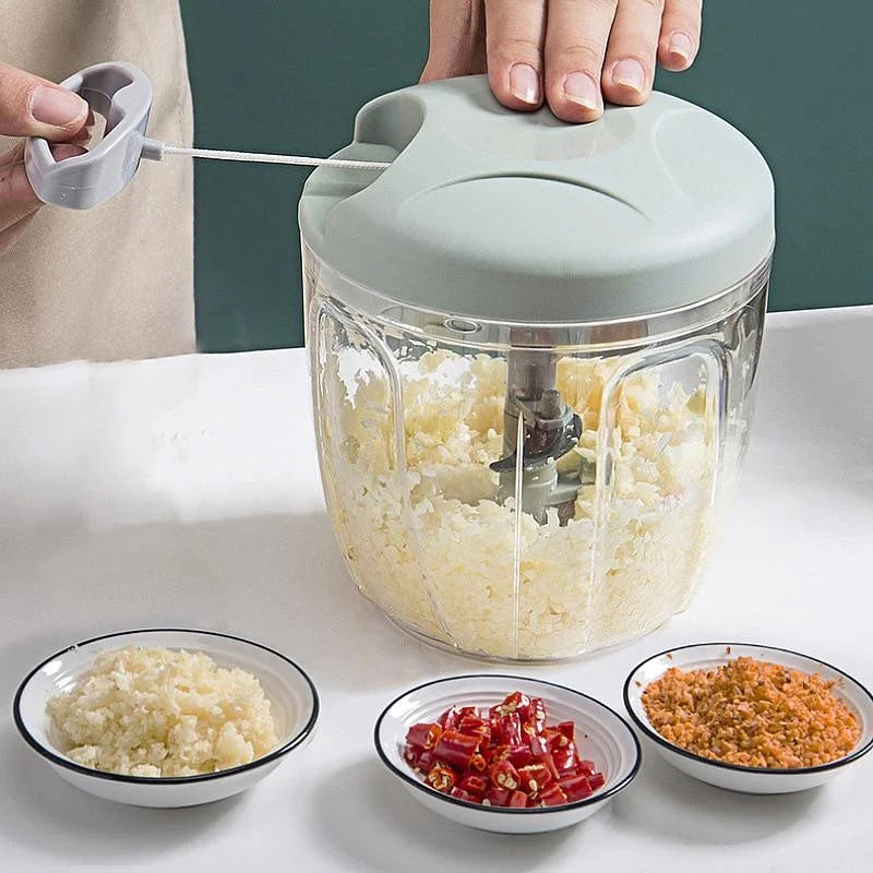 Manual Vegetable Rotate Chopper – Effortless Food Prep with Stainless Steel Blades