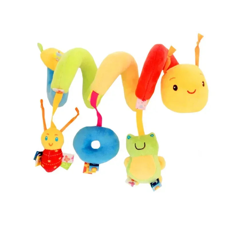 Baby Crib Hanging Rattles Toy – Soft and Colorful Spiral Plush for Strollers, Cribs, and Car Seats