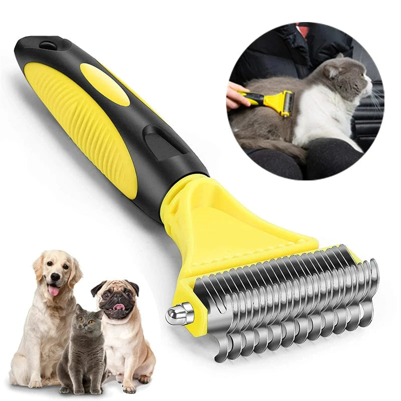 Pet Two-Sided Grooming Brush for Dogs - Gentle Detangling and Massage Tool