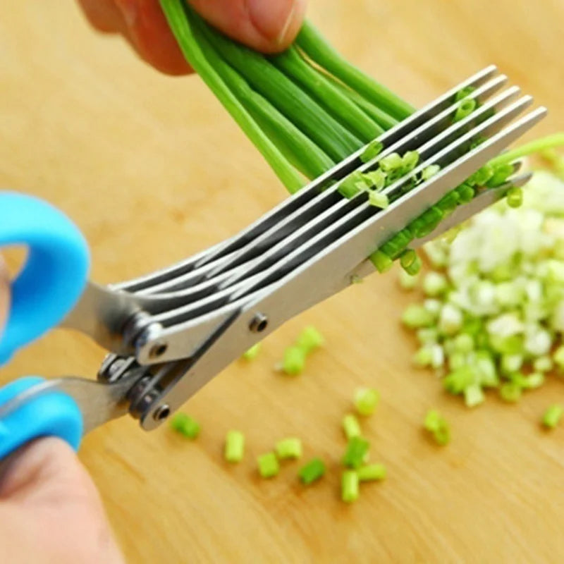 Multi-Layer Kitchen Herb Scissors – Effortless Herb Cutting with Stainless Steel Blades