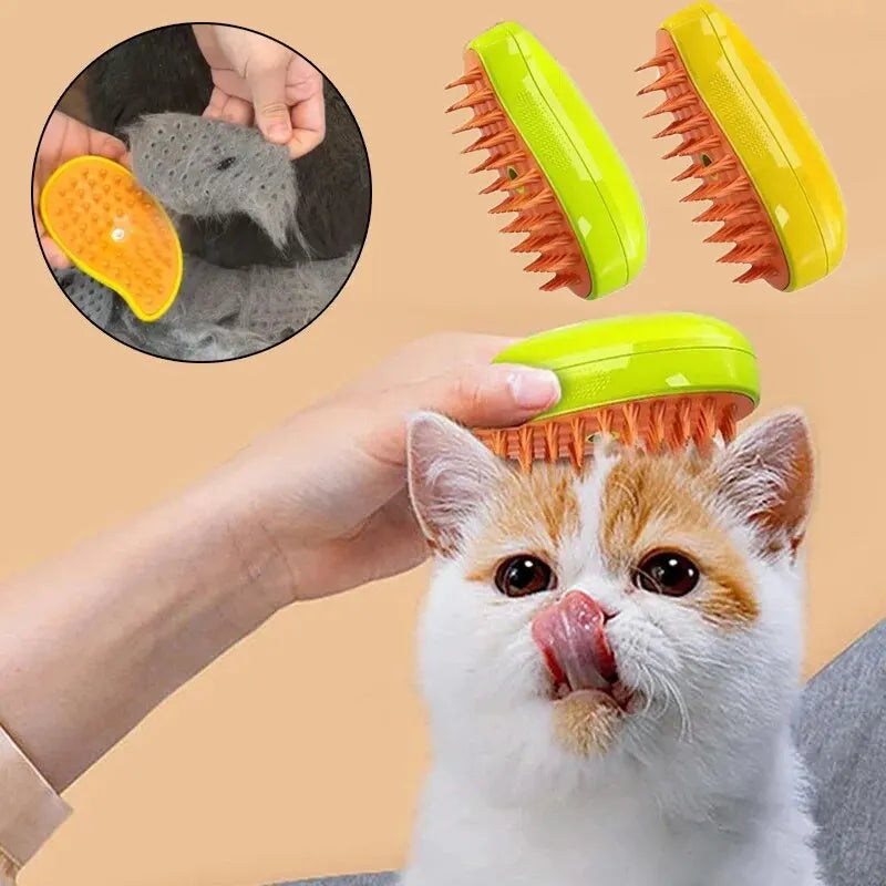 Cat 3 in 1 Steam Brush – Ultimate Grooming Tool for Healthier, Shinier Coats