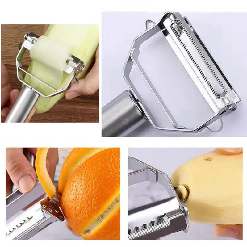 Multifunctional Vegetable &amp; Fruit Peeler – Stainless Steel Peeler for Effortless Peeling &amp; Slicing