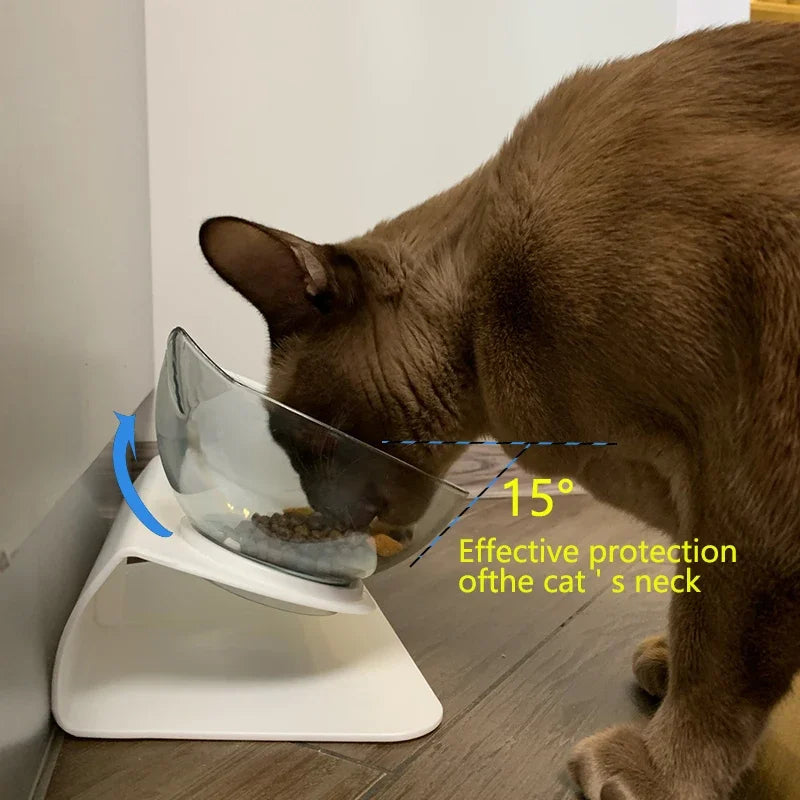 Non-Slip Double Cat Bowl - Elevated 2-in-1 Feeder for Cats and Small Dogs