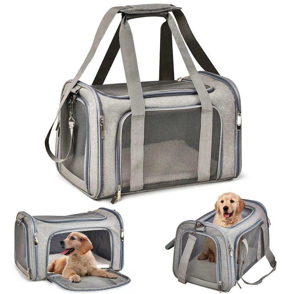 Comfort Pet Travel Carrier – Portable and Breathable Dog Backpack with Cushion