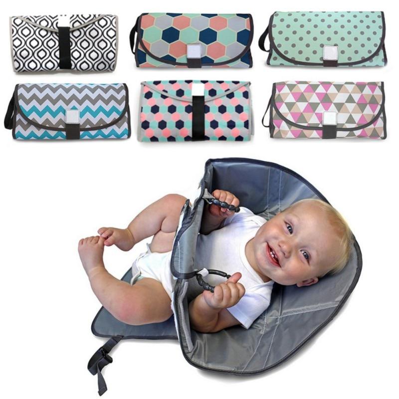 3-in-1 Hands Folding Diaper Bag - Compact, Water-Resistant Changing Mat with Toy Clips